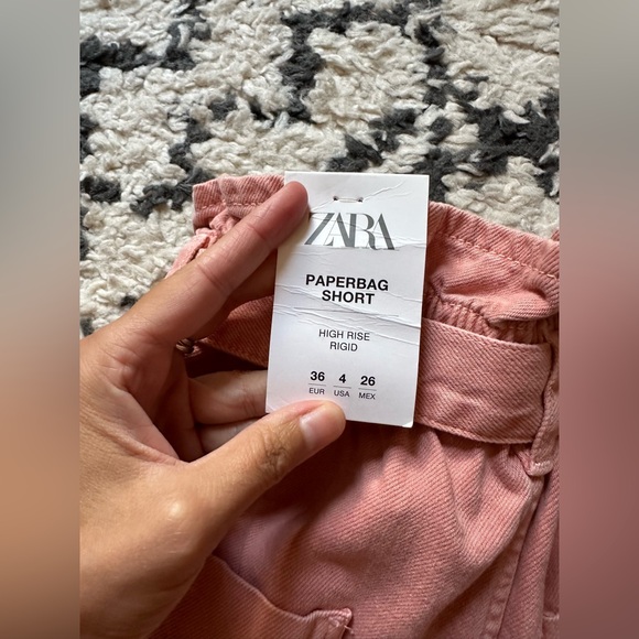 NWT ZARA BAGGY PAPERBAG SHORTS WITH BELT - Picture 9 of 13